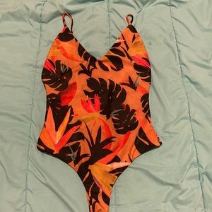 San Lorenzo Orange Low-Back One-Piece Swimsuit